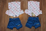 t-shirt + krótkie spodenki 62 68 NOWE komplet auta