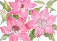 Guernsey 2021 Znaczki Blok ** Kwiaty Clematis