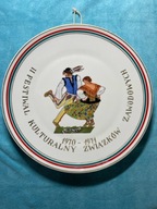 PIĘKNY PORCELANOWY TALERZ ĆMIELÓW TANIEC "GÓRALSKI" DO POWIESZENIA