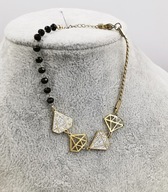 68138 Bransoletka złota stal chirurgiczna "diamenty" z cyrkoniami