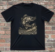 t-shirt z sandaczem atakującym przynętę zander rozmiary w opisie