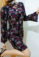 RAINBOW sukienka 100% wiskoza miła w dotyku wygodna wiązana RETRO xs