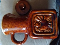 Dzbanek + kubek ceramiczny prl w stylu francuskiej majoliki