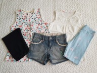 Cool Club spodenki dzinsowe i aplikacje nowe 2 bluzki i legginsy roz 128