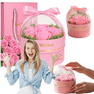 FLOWERBOX RÓŻE MYDLANE KWIATY MYDLANE W BOXIE PREZENT NA DZIEŃ BABCI