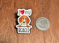Pin przypinka I love my Beagle