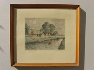 Rogge Cornelius Zagroda koło Worpswede kolonia artyst. akwaforta sygnowana