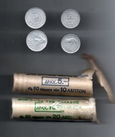 Grecja. 10 i 20 lepta z 1976. Monety z rolki bankowej-UNC