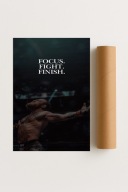 Plakat bez ramy 30x40cm Focus Fight Finish Motywacja Sport Siłownia Design