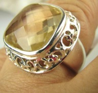 NOWY pierścionek z Cytrynem naturalnym srebro 925 CYTRYN