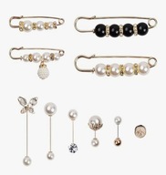 BROSZKA ZESTAW 10SZT BROSZEK PRZYPINKA OZDOBA DO DEKOLTU SUKIENKI MARYNARKI