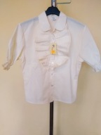 Żółta bluzka z żabotem 158