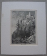 SOBIESZÓW/CHOJNIK KYNAST, DOLNY ŚLĄSK, Drzeworyt ok. 1870