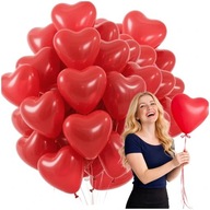 BALONY CZERWONE SERCA WALENTYNKI SERCE URODZINY WESELE ROCZNICA PREZENT 100