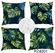 Wodoodporne poszewki na poduszki zewnętrzne taras 40x40 4szt. liście 4001
