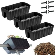 3X DONICZKA BALKONOWA NA KWIATY SKRZYNKA NA BALUSTRADĘ 60 CM + KERAMZYT 5L
