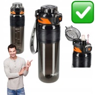 BUTELKA NA WODĘ NA SIŁOWNIĘ TRITAN CZARNA Z SŁOMKĄ I UCHWYTEM 1000ml