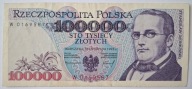 Banknot PRL 100000 100 000 zł 1993 rok SERIA: W