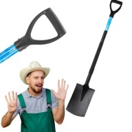 SZPADEL PROSTY OGRODOWY METALOWY ŁOPATA WĄSKI OSTRY STALOWY DUŻY DO GLEBY