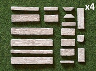 Cegiełki gipsowe odlew drewno deski forma 01e x4kpl