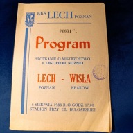 Program o Mistrzostwo I Ligi Piłki Nożnej LechPoznań-Wisła Kraków 1988