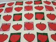 VINTAGE SKANDYNAWSKA TKANINA MATERIAŁ DESIGN JABŁKA JABŁKO