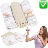 PIELUCHY MUŚLINOWE WIELORAZOWE PREMIUM ZESTAW 3szt. PIELUSZKI | BABYMAN