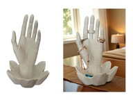 STOJAK, ORGANIZER NA BIŻUTERIĘ - DŁOŃ LOTOS MINI - BIAŁY MAT