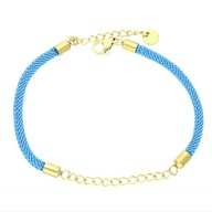 63269 Bransoletka złota stal chirurgiczna sznurek z łańcuszkiem