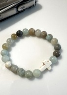 Bransoletka Handmade Amazonit Krzyż Krzyżyk