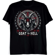 Koszulka "Goat To Hell" - M pentagram kozioł