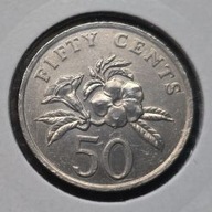 *SINGAPUR [0069]*50 Centów 1985 Rośliny: Allamanda, herb *holder