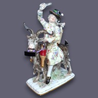 Grupa figuralna Krawiec Schneider na kozie Miśnia 1850-1924 Meissen 171