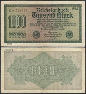 BNN - NIEMCY 1000 Marek 1922 # P76c # WM - E * 518017 # znak wodny F # VF-