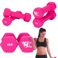 ZESTAW HANTLI CIĘŻARKI HANTLE NEOPRENOWE ŻELIWNE DO ĆWICZEŃ 2X1 KG FITNES