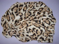 386 Śliczny SZAL damski złocony, bawełna, wiskoza wzór panterka