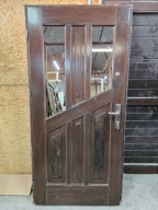 DRZWI Zewnętrzne Drewniane Sosnowe Wejściowe 99x203cm