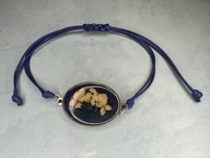 Bransoletka z prawdziwymi kwiatami 25x20 mm | Handmade | Stal nierdzewna