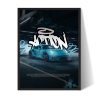 Plakat Porsche 911 w ramce 30x40 cm obraz samochodu prezent