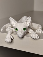 Ruchoma figurka Kotek Sfinks biały