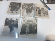 Stare Zdjęcie Spacerówka II RP Krynica Moda Kapelusz Parasolka x5 1938r