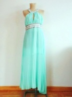 SUKIENKA DŁUGA DAMSKA WESELNA NA WESELE PLISOWANA Roz.40
