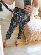 Asos spodnie eleganckie boho kwiaty wiązanie r.40