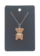 Naszyjnik Klasyczny Pluszowy Miś z żywicy stal szlachetna 316L 45cm 2mm