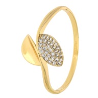 86143 Bransoletka stal chirurgiczna 316L pozłacana 18k sztywna bangle