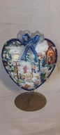 Bombka serce ręcznie zdobiona 15 CM decoupage SD6