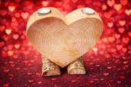 Świecznik serce prezent na walentynki ręcznie robiony unikat 2x tealight