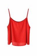 Czerwona bluzka mgiełka New Look XL lekki top na ramiączkach letni basic