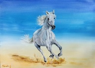 Obraz na płótnie " W galopie " Autor: Grzegorz Zalewski