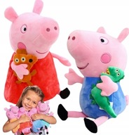 ŚWINKA PEPPA i GEORGE PLUSZOWA MASKOTKA PLUSZAK PRZYTULANKA 26 CM ZESTAW